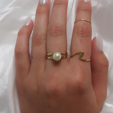 Gold Pearl Ring
